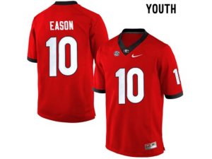 Youth Georgia Bulldogs Jacob Eason #10 College Football Limited Jerseys - Red