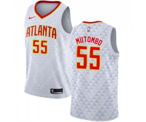 Atlanta Hawks #55 Dikembe Mutombo Swingman White NBA Jersey - Association Edition