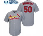 St. Louis Cardinals #50 Adam Wainwright Replica Grey Road Cool Base Baseball Jersey