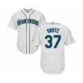 Seattle Mariners #37 Zac Grotz Authentic White Home Cool Base Baseball Player Jersey
