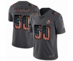 Pittsburgh Steelers #50 Ryan Shazier Limited Black USA Flag 2019 Salute To Service Football Jersey