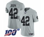 Oakland Raiders #42 Karl Joseph Limited Silver Inverted Legend 100th Season Football Jersey