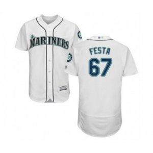 Seattle Mariners #67 Matt Festa White Home Flex Base Authentic Collection Baseball Player Jersey
