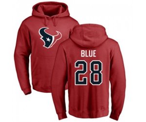 Houston Texans #28 Alfred Blue Red Name & Number Logo Pullover Hoodie