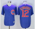 Chicago Cubs #12 Kyle Schwarber Majestic Blue Official Cool Base Player Jersey