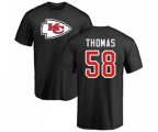 Kansas City Chiefs #58 Derrick Thomas Black Name & Number Logo T-Shirt