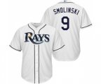 Tampa Bay Rays #9 Jake Smolinski Replica White Home Cool Base Baseball Jersey
