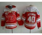 Detroit Red Wings #40 Henrik Zetterberg Red-Cream Pullover Hooded