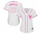 Women's New York Mets #23 Adrian Gonzalez Authentic White Fashion Cool Base Baseball Jersey