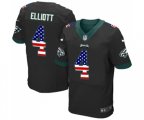 Philadelphia Eagles #4 Jake Elliott Elite Black Alternate USA Flag Fashion Football Jersey