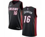 Miami Heat #16 James Johnson Swingman Black Road Basketball Jersey - Icon Edition