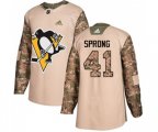 Adidas Pittsburgh Penguins #41 Daniel Sprong Authentic Camo Veterans Day Practice NHL Jersey