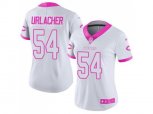 Women Chicago Bears #54 Brian Urlacher White Pink Stitched NFL Limited Rush Fashion Jersey