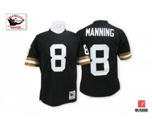 New Orleans Saints #8 Archie Manning Black Authentic Throwback Football Jersey