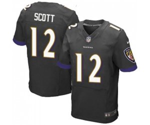 Baltimore Ravens #12 Jaleel Scott Elite Black Alternate Football Jersey
