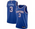 New York Knicks #3 John Starks Swingman Blue Basketball Jersey - Statement Edition