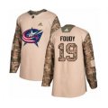 Columbus Blue Jackets #19 Liam Foudy Authentic Camo Veterans Day Practice NHL Jersey