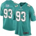 Miami Dolphins #93 Ndamukong Suh Game Aqua Green Team Color NFL Jersey