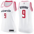 Women's Washington Wizards #9 Ramon Sessions Swingman White Pink Fashion NBA Jersey