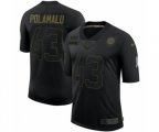 Pittsburgh Steelers #43 Troy Polamalu 2020 Salute To Service Retired Limited Jersey Black
