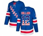 Adidas New York Rangers #12 Peter Holland Authentic Royal Blue USA Flag Fashion NHL Jersey