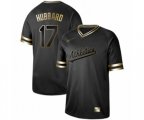 Oakland Athletics #17 Glenn Hubbard Authentic Black Gold Fashion Baseball Jersey