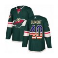 Minnesota Wild #40 Gabriel Dumont Authentic Green USA Flag Fashion Hockey Jersey