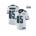 Philadelphia Eagles #65 Lane Johnson White Super Bowl LVII Patch Vapor Untouchable Limited Stitched Jersey