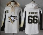 Pittsburgh Penguins #66 Mario Lemieux White Pullover Hoodie Stitched NHL Jersey
