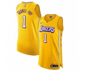 Los Angeles Lakers #1 Kentavious Caldwell-Pope Authentic Gold 2019-20 City Edition Basketball Jersey