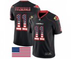 Arizona Cardinals #11 Larry Fitzgerald Limited Black Rush USA Flag Football Jersey