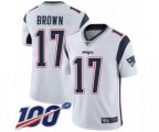 New England Patriots #17 Antonio Brown White Vapor Untouchable Limited Player 100th Season Football Jersey