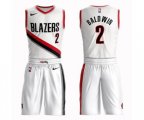 Portland Trail Blazers #2 Wade Baldwin Swingman White Basketball Suit Jersey - Association Edition