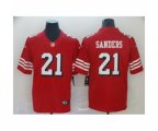 San Francisco 49ers #21 Deion Sanders Limited Red Rush Vapor Untouchable Football Jerseys