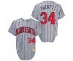 1987 Minnesota Twins #34 Kirby Puckett Authentic Grey Throwback Baseball Jersey