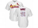 St. Louis Cardinals #51 Willie McGee Authentic White Team Logo Fashion Cool Base MLB Jersey