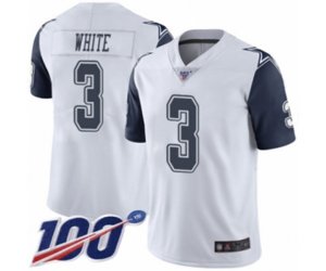 Dallas Cowboys #3 Mike White Limited White Rush Vapor Untouchable 100th Season Football Jersey