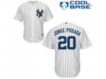 New York Yankees #20 Jorge Posada Replica White Home MLB Jersey