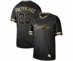 Atlanta Braves #26 Mike Foltynewicz Authentic Black Gold Fashion Baseball Jersey