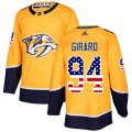 Nashville Predators #94 Samuel Girard Authentic Gold USA Flag Fashion NHL Jersey