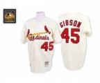St. Louis Cardinals #45 Bob Gibson Authentic Cream Throwback Baseball Jersey