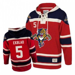 Florida Panthers #5 Aaron Ekblad Premier Red Sawyer Hooded Sweatshirt NHL Jersey
