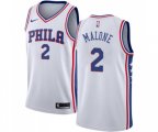 Philadelphia 76ers #2 Moses Malone Swingman White Home NBA Jersey - Association Edition