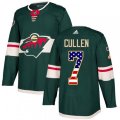 Minnesota Wild #7 Matt Cullen Authentic Green USA Flag Fashion NHL Jersey