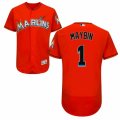 Miami Marlins #1 Cameron Maybin Orange Alternate Flex Base Authentic Collection MLB Jersey