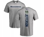 Seattle Seahawks #99 Quinton Jefferson Ash Backer T-Shirt