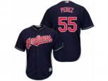 Cleveland Indians #55 Roberto Perez Replica Navy Blue Alternate 1 Cool Base MLB Jersey