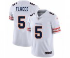Denver Broncos #5 Joe Flacco White Team Logo Fashion Limited Football Jersey