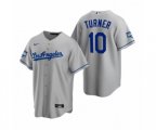 Los Angeles Dodgers Justin Turner Gray 2020 World Series Champions Road Replica Jersey
