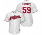 Cleveland Indians #59 Carlos Carrasco Replica White Home Cool Base Baseball Jersey